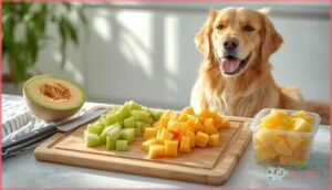 cutting melons into dog-safe pieces cutting melons into dog-safe pieces