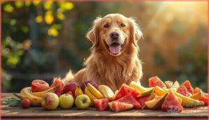 dog-friendly fruits (apples, bananas, watermelon, etc.) dog-friendly fruits (apples, bananas, watermelon, etc.)