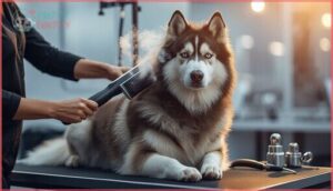 double-coated breeds with dense undercoat double-coated breeds with dense undercoat