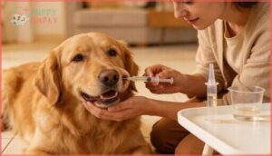 give the dose into the cheek give the dose into the cheek