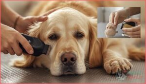 grooming sensitive spots (face, paws, ears) grooming sensitive spots (face, paws, ears)