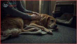 keep your dog calm and limit movement keep your dog calm and limit movement