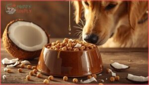 mixing coconut with kibble mixing coconut with kibble