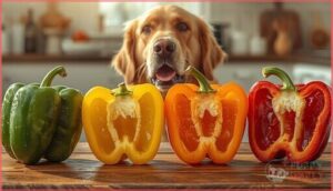 red, green, yellow, and orange peppers red, green, yellow, and orange peppers