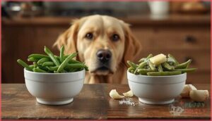 serving plain vs. seasoned green beans serving plain vs. seasoned green beans