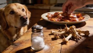 bacon, cooked bones, and salty processed foods bacon, cooked bones, and salty processed foods