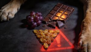 chocolate, grapes, and raisins chocolate, grapes, and raisins