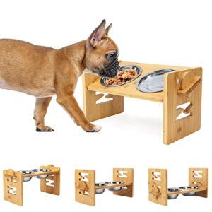 Elevated Dog Bowls, Adjustable Raised B09FTB2T19