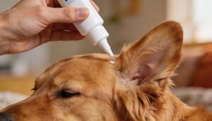 filling the ear canal with cleaning solution filling the ear canal with cleaning solution