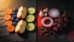 garlic, onions, grapes, raisins, and chocolate garlic, onions, grapes, raisins, and chocolate