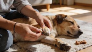 positioning your dog and holding the paw positioning your dog and holding the paw