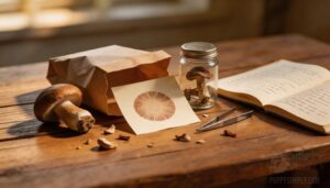 preserving a mushroom sample for identification preserving a mushroom sample for identification