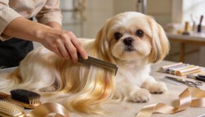 shih tzu puppies and flowing coats shih tzu puppies and flowing coats