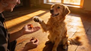 step 4 — mark and reward the paw contact immediately step 4 — mark and reward the paw contact immediately
