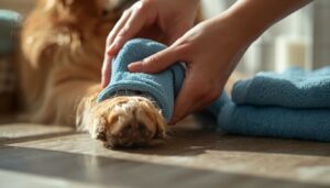 towel-dry without harsh rubbing towel-dry without harsh rubbing