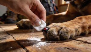 using styptic powder if bleeding occurs using styptic powder if bleeding occurs