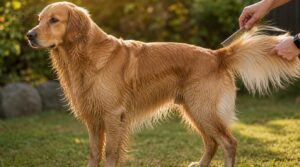 feathering on ears, legs, chest, and tail feathering on ears, legs, chest, and tail