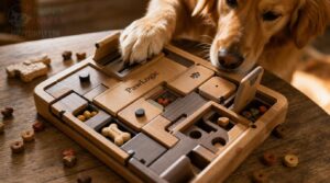 puzzle toys use sliders, lids, mazes, or compartments to hide treats puzzle toys use sliders, lids, mazes, or compartments to hide treats