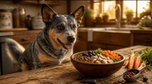 feeding a cowboy corgi feeding a cowboy corgi