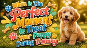 perfect moment to treat puppy