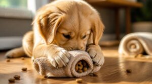 towel-wrapped kibble rolls towel-wrapped kibble rolls