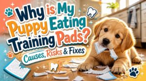 why is my puppy eating training pads